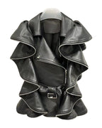 Sheepskin Leather Vest Heavy Work Coat photo 2