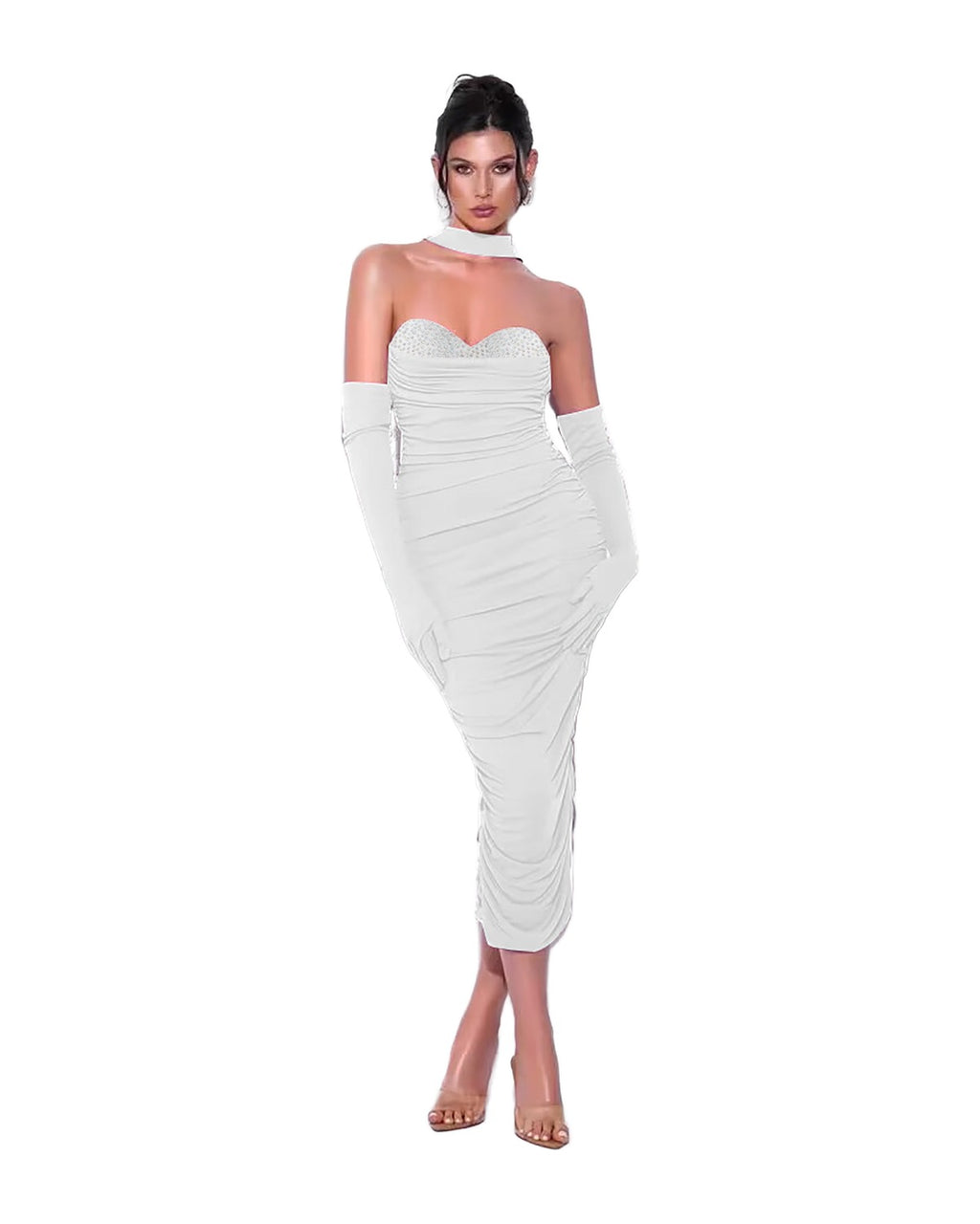 Mesh Stitching Bandage Suspender Dress photo 1