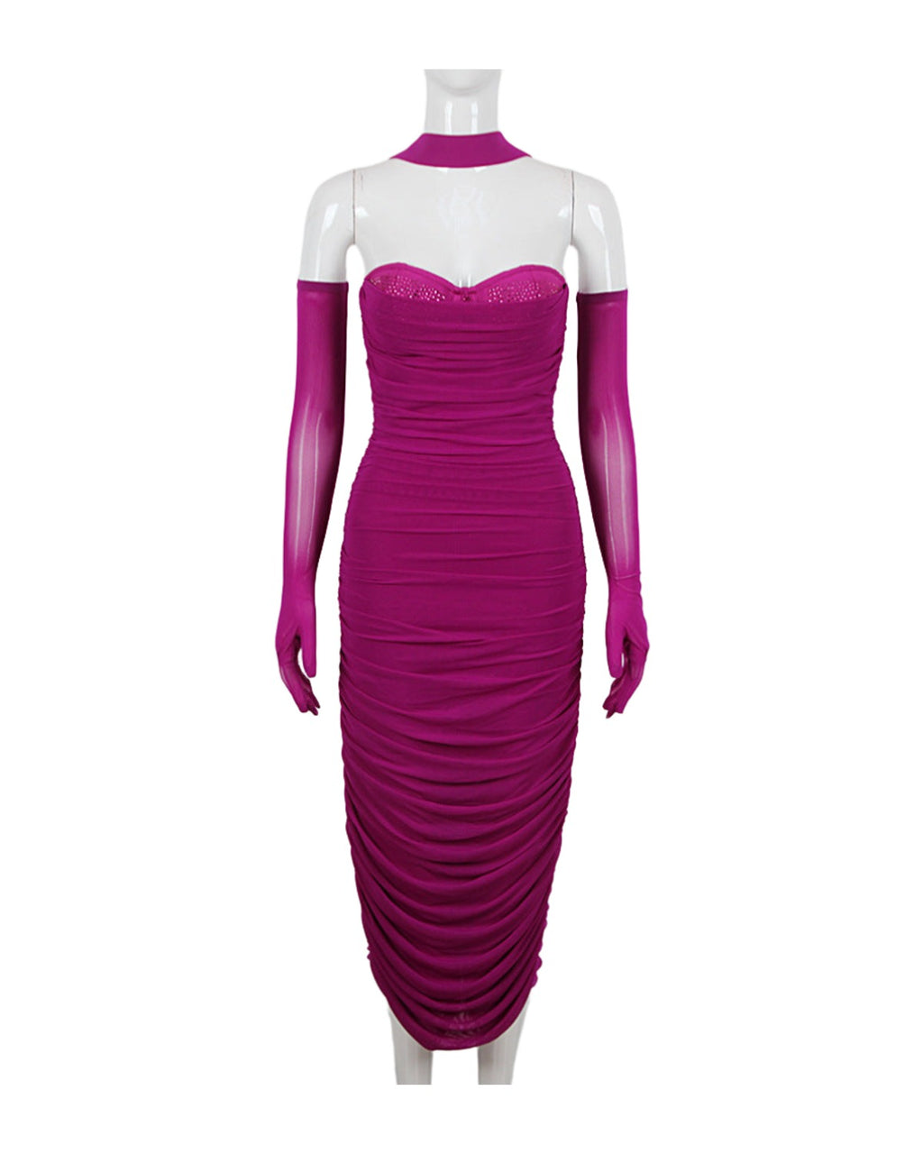 Mesh Stitching Bandage Suspender Dress photo 4