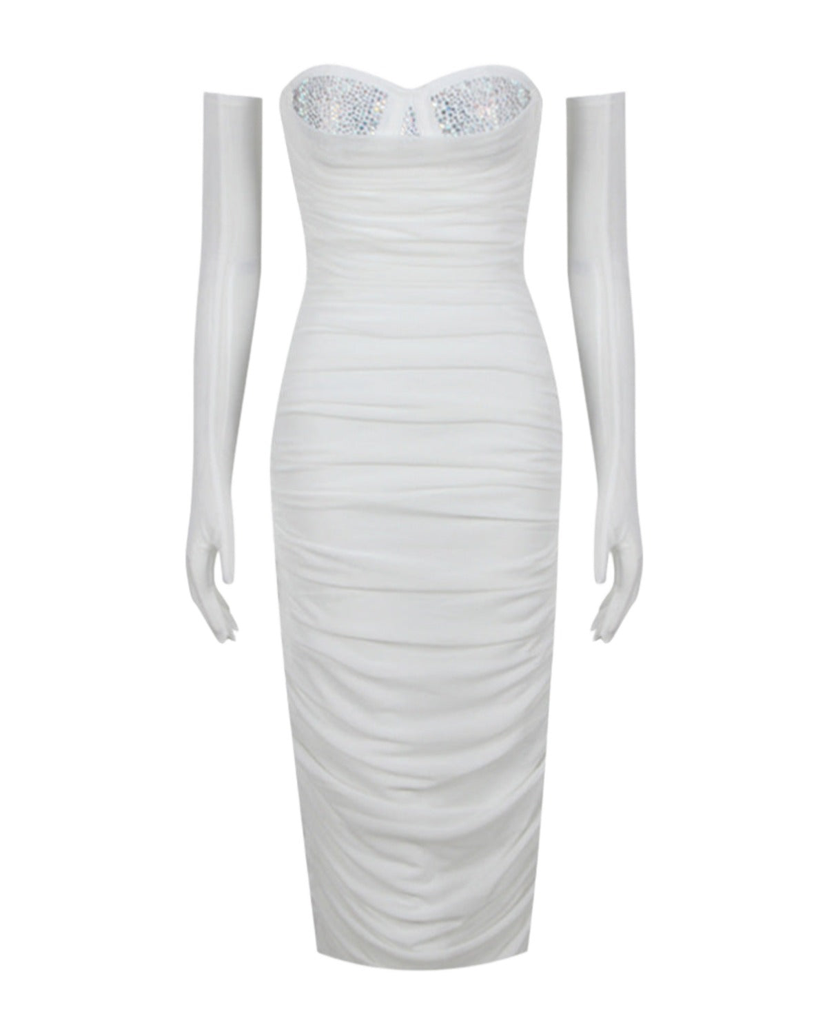 Mesh Stitching Bandage Suspender Dress photo 9