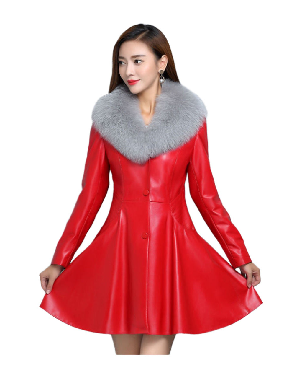 Faux Fox Fur Collar Coat photo 3