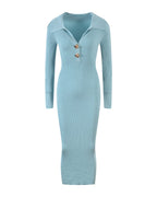 French Lapel Metal Buckle Long Sleeve Long Sheath Skirt photo 18