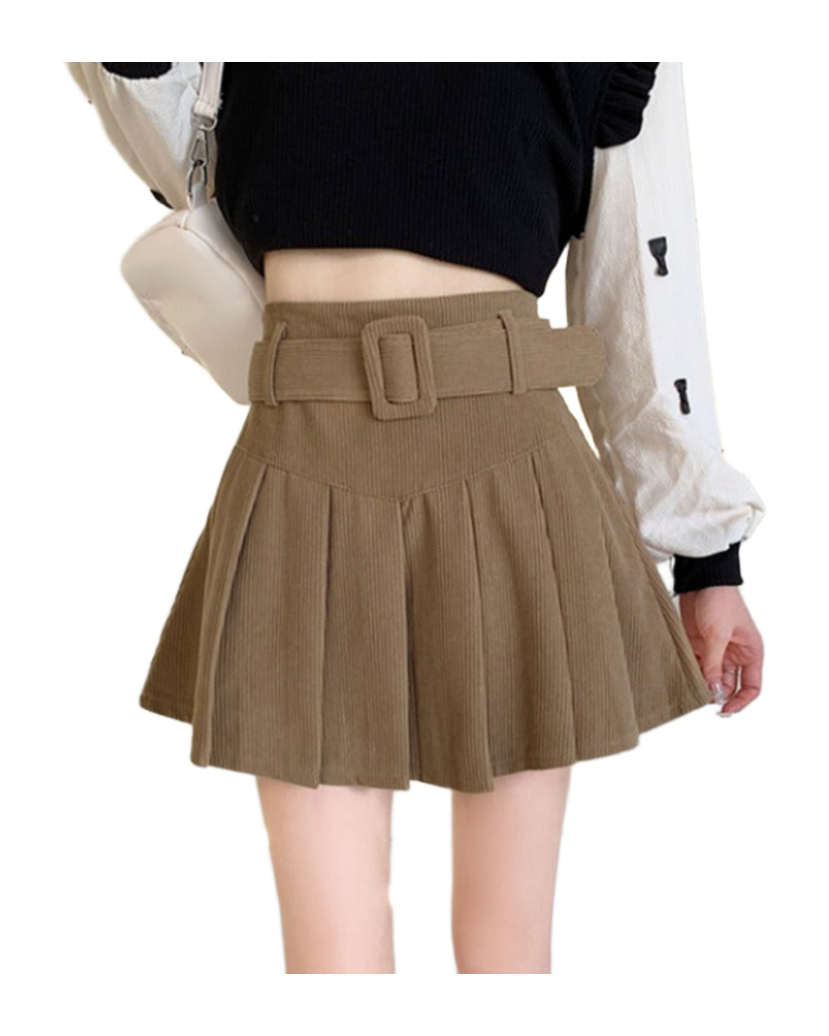 Corduroy Half Autumn A-line Skirt Pleated photo 5
