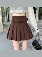 Corduroy Half Autumn A-line Skirt Pleated