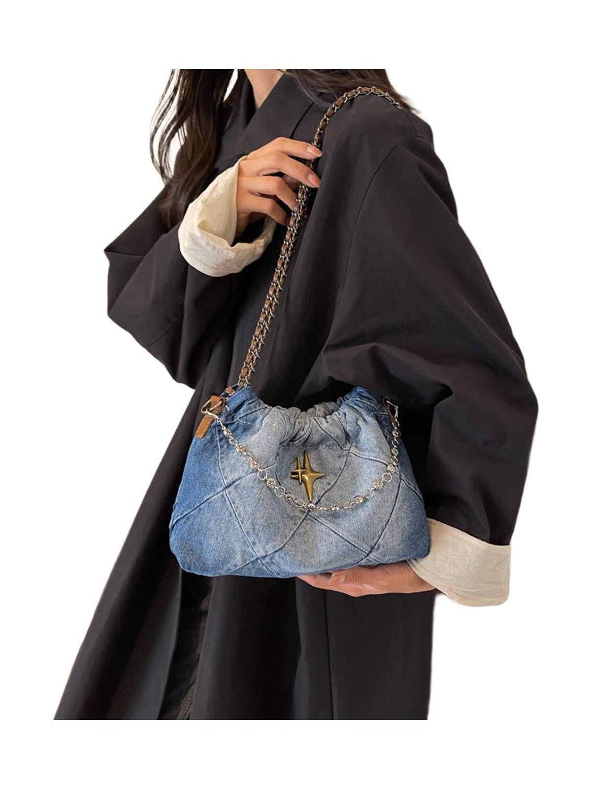 Denim Blue Chain Bag