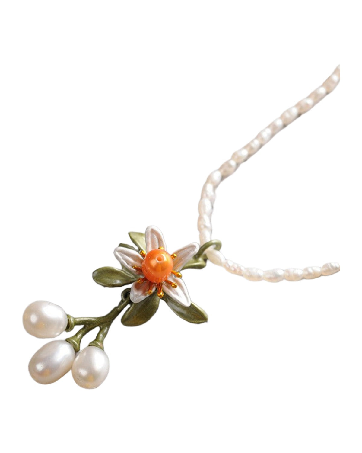 Fresh Orange Flower Necklace Collar Chain photo 1
