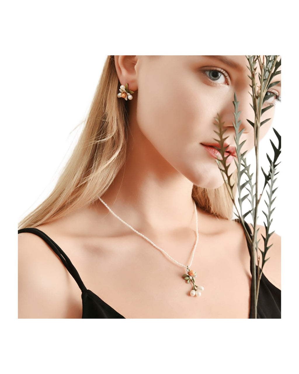 Fresh Orange Flower Necklace Collar Chain photo 3