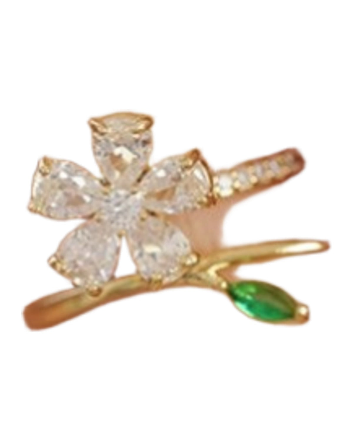 Can Rotate Crystal Cherry Blossom Ring photo 1