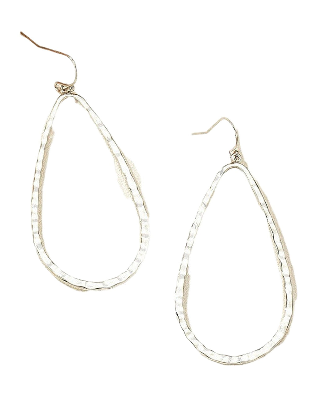 Metal Water Drop Hollow Stud Earrings Simple Pattern photo 3
