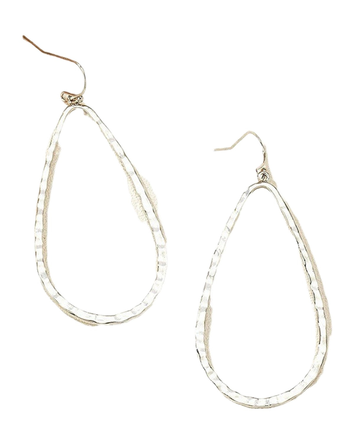Metal Water Drop Hollow Stud Earrings Simple Pattern photo 3