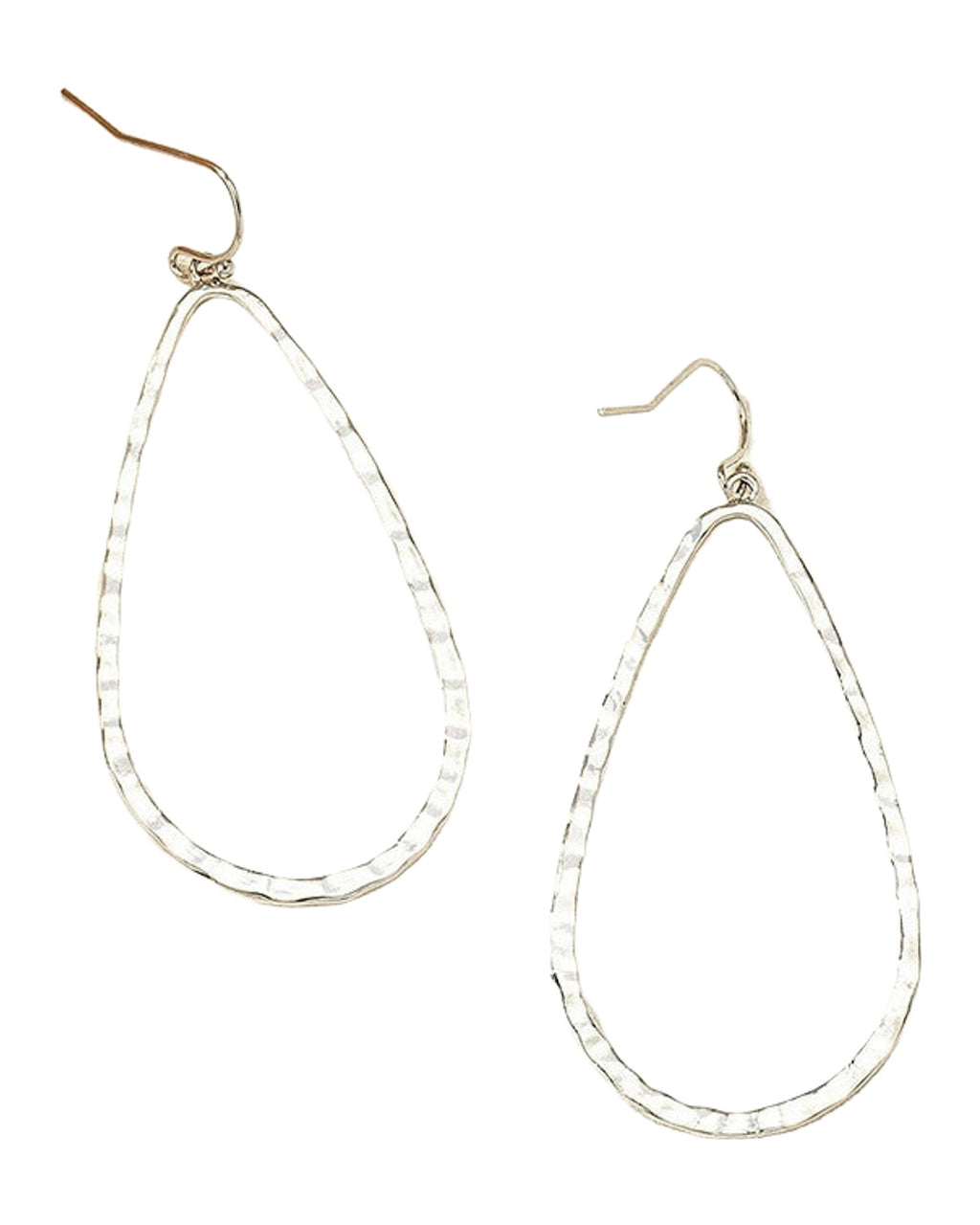 Metal Water Drop Hollow Stud Earrings Simple Pattern photo 4