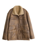 Motorcycle Clothing Suede Lamb Wool Reverse Coat photo 1