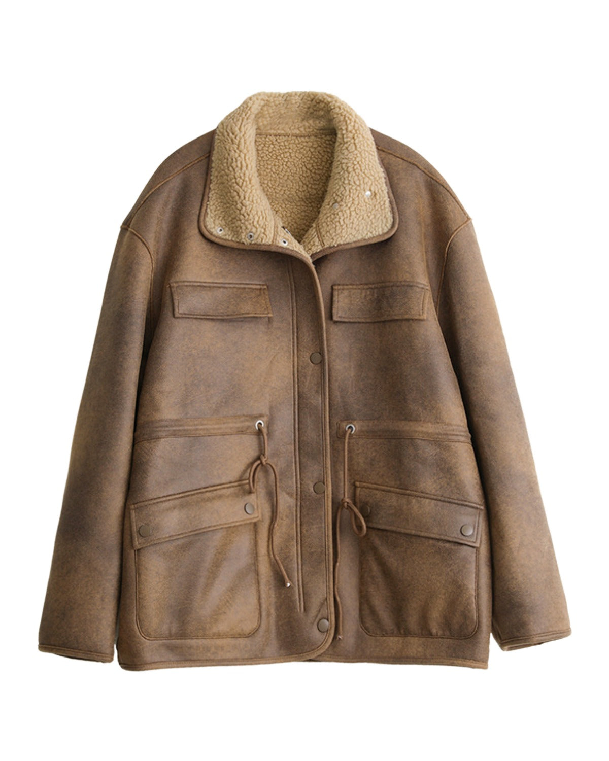Motorcycle Clothing Suede Lamb Wool Reverse Coat photo 10