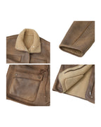 Motorcycle Clothing Suede Lamb Wool Reverse Coat photo 4