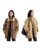 Motorcycle Clothing Suede Lamb Wool Reverse Coat photo 7