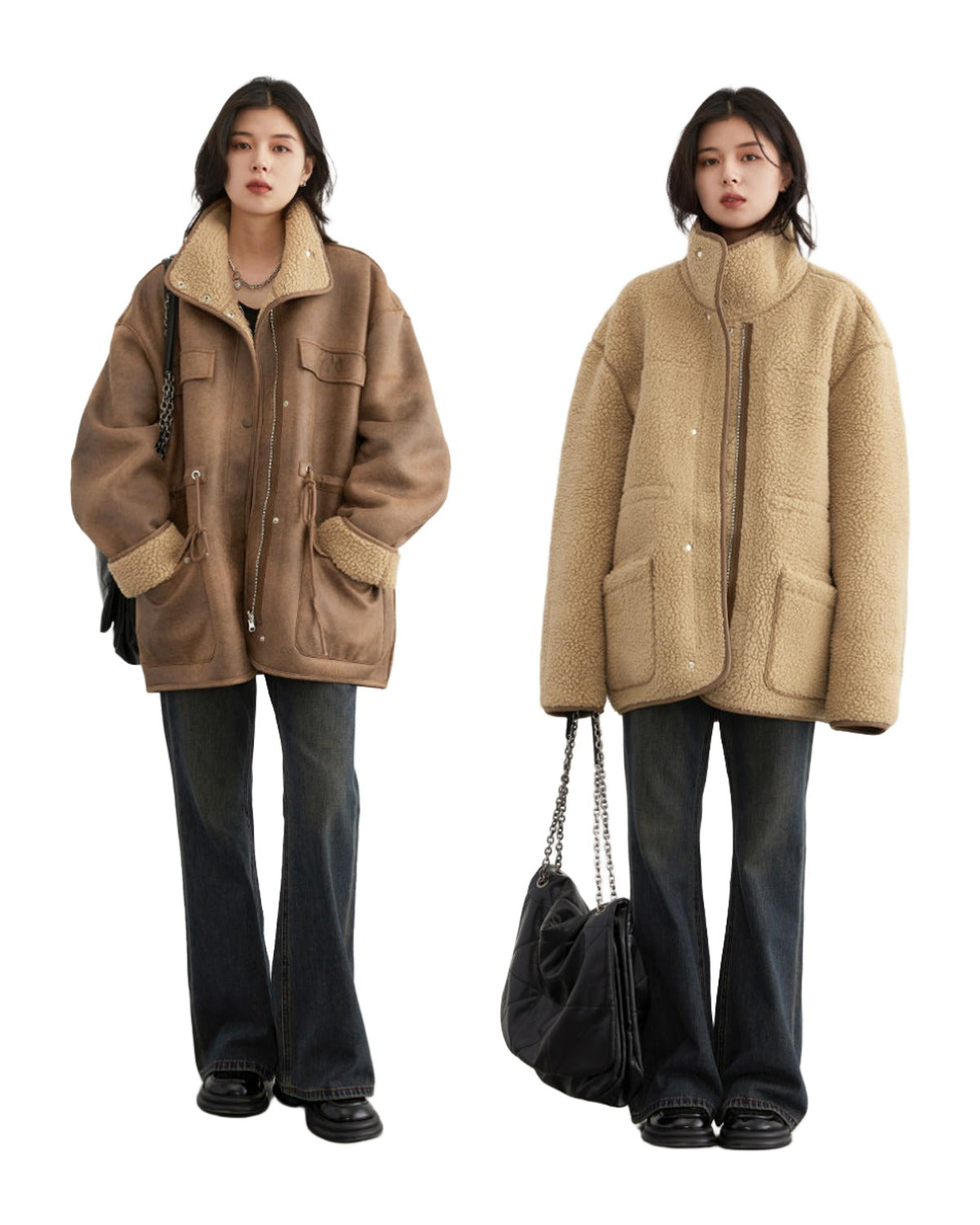 Motorcycle Clothing Suede Lamb Wool Reverse Coat photo 8