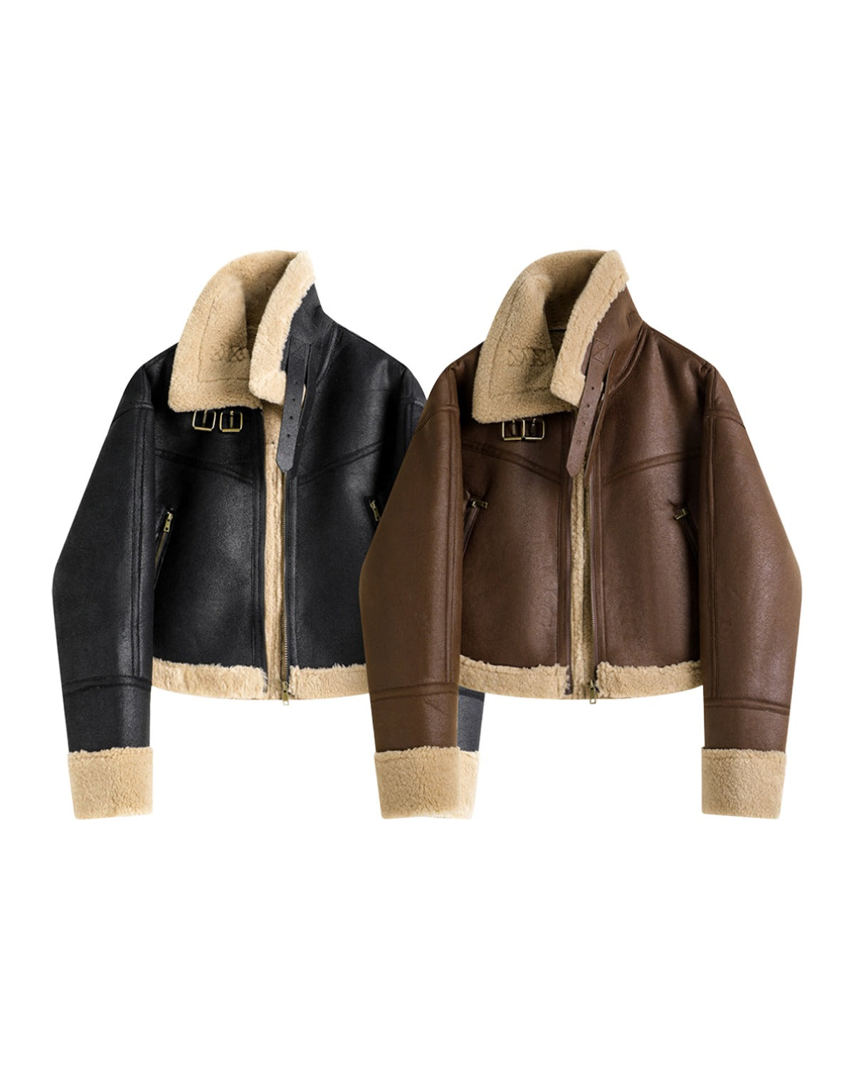 Stand Collar Fur Integrated Lamb Short Coat photo 19