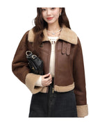Stand Collar Fur Integrated Lamb Short Coat photo 21