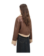 Stand Collar Fur Integrated Lamb Short Coat photo 8