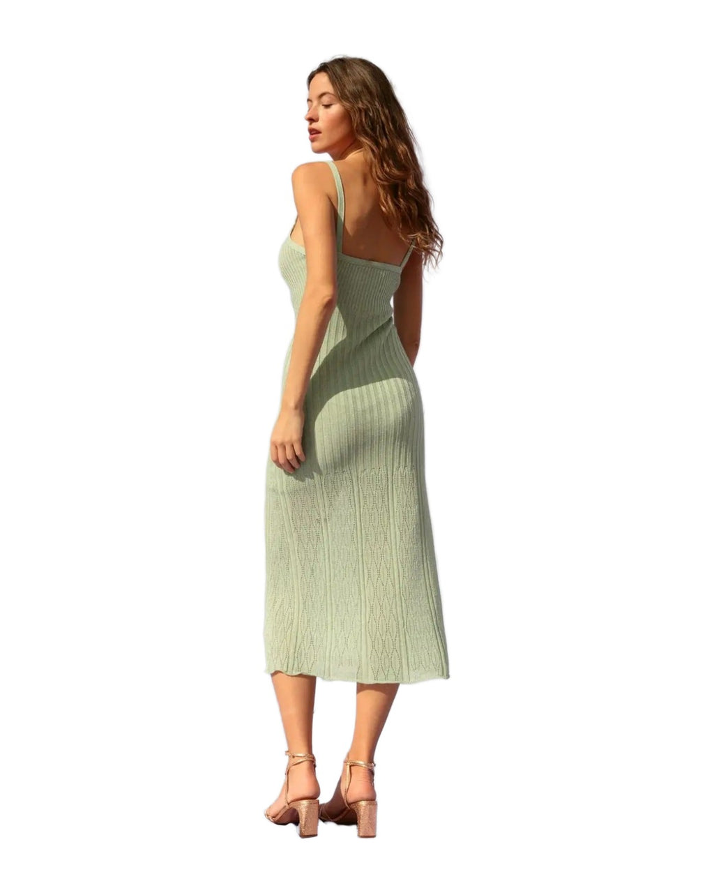 Summer Thin Hollow High Elastic Ice Silk Midi Dress photo 7