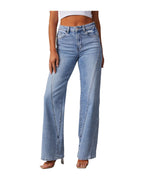 Casual Patchwork Wide Leg Jeans photo 1