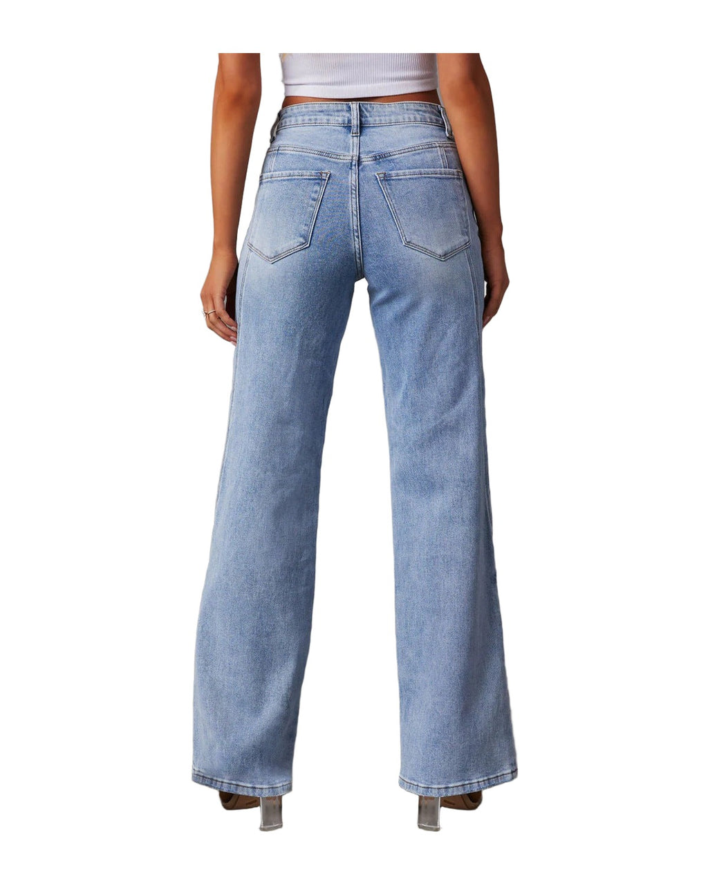 Casual Patchwork Wide Leg Jeans photo 10