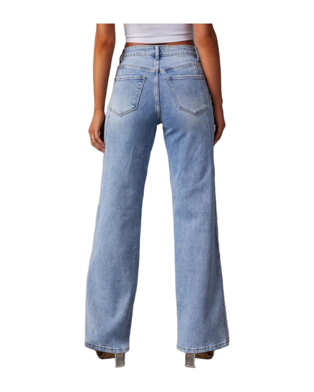 Casual Patchwork Wide Leg Jeans photo 3