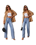 Casual Patchwork Wide Leg Jeans photo 6