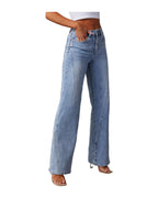 Casual Patchwork Wide Leg Jeans photo 8