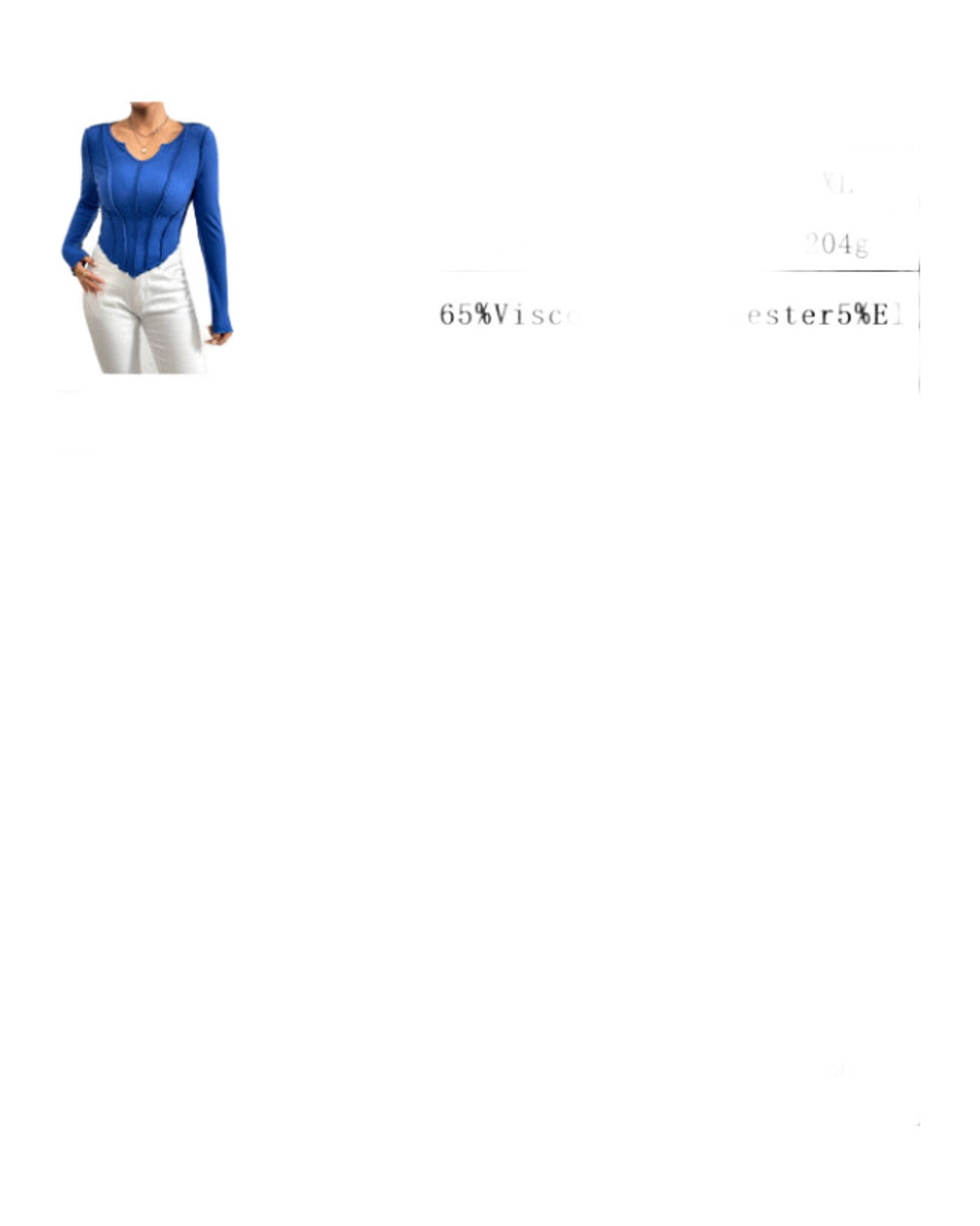 V-neck Irregular Stitching Exposed Knitted Long Sleeve photo 1