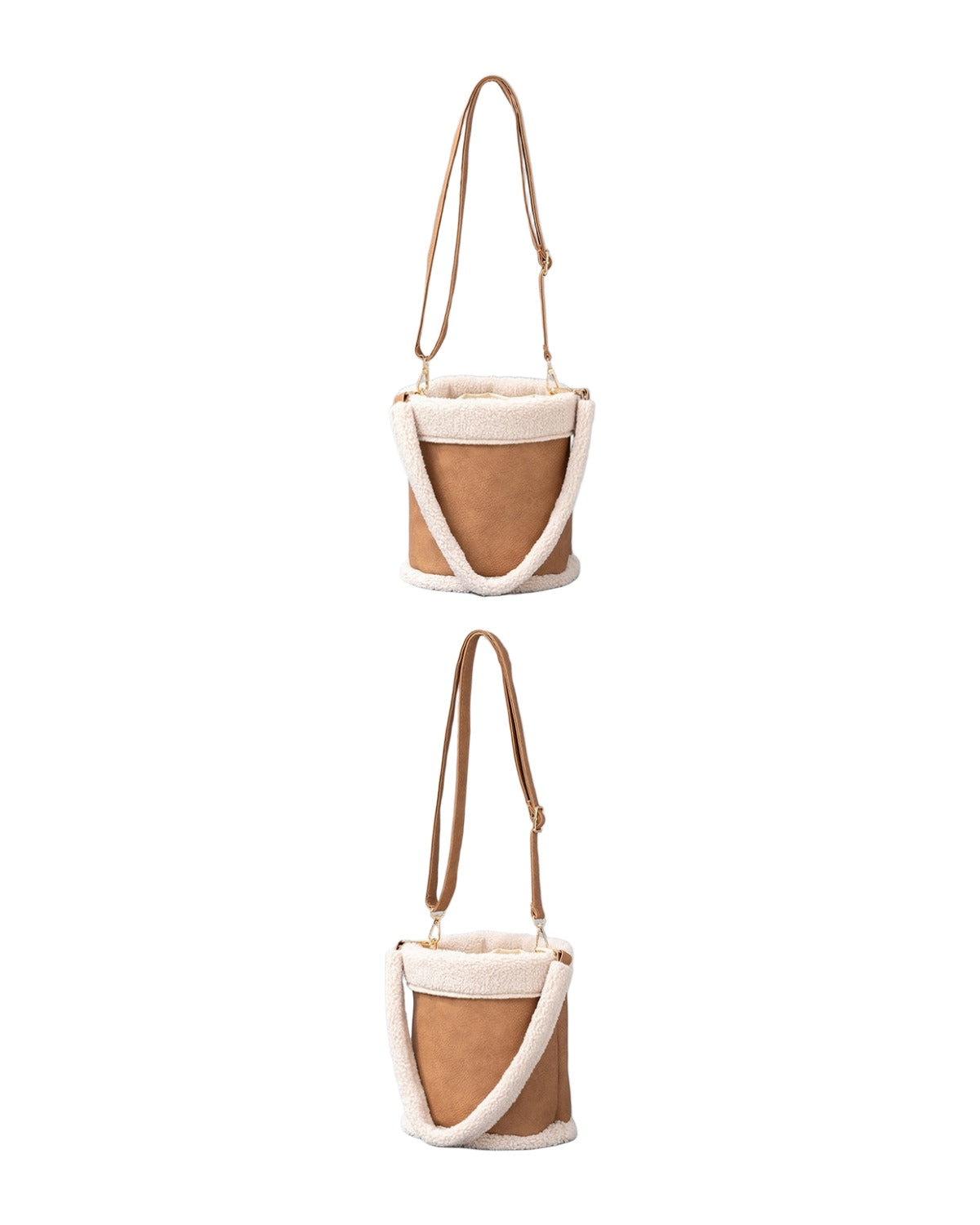 Autumn Winter Plush Pu Leather Bucket Bag photo 1