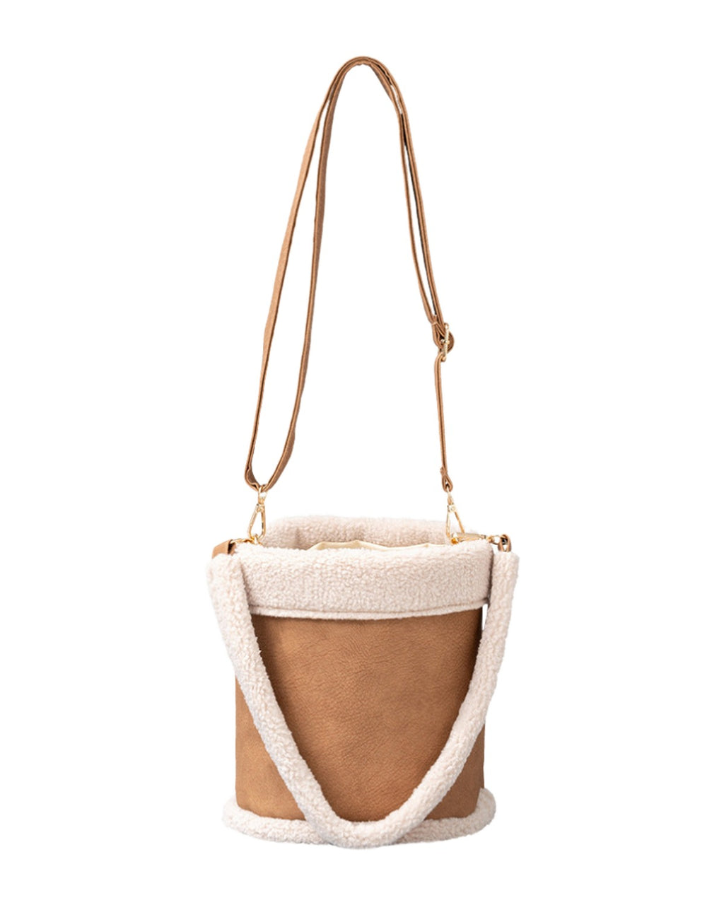Autumn Winter Plush Pu Leather Bucket Bag photo 2