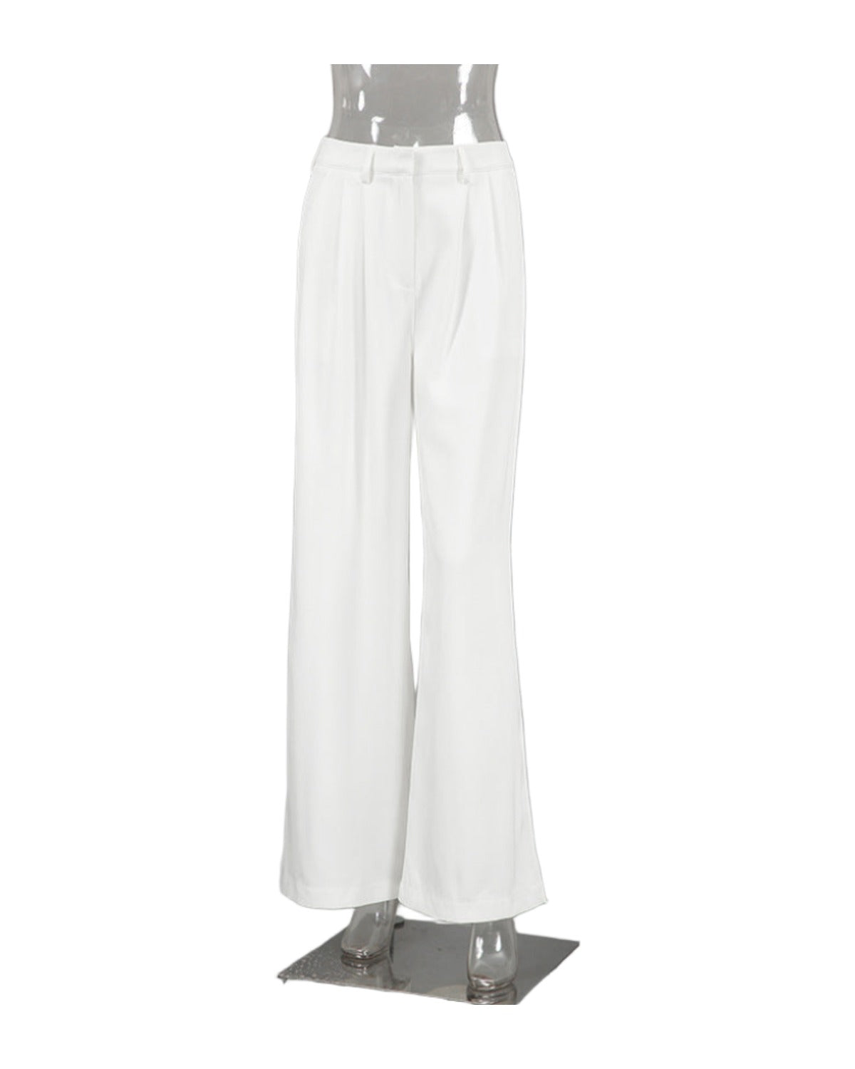 White High-waist Trousers Loose Casual Pants photo 13