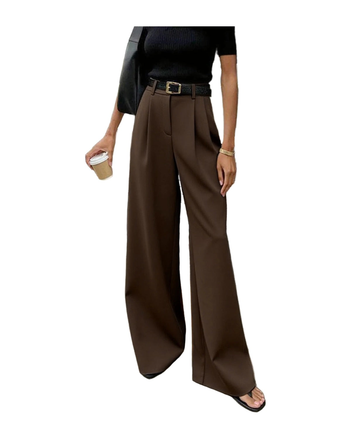 White High-waist Trousers Loose Casual Pants photo 18