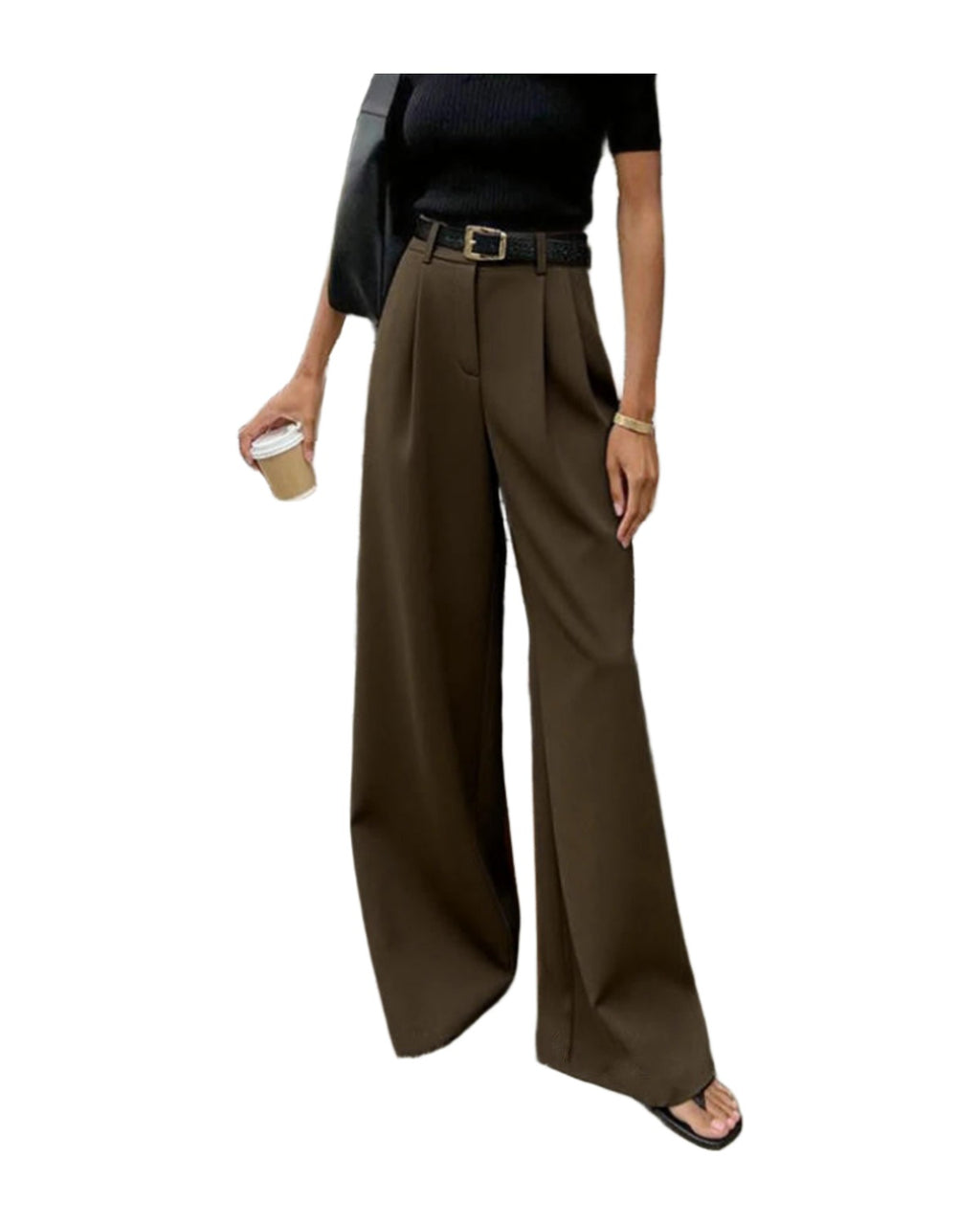 White High-waist Trousers Loose Casual Pants photo 20