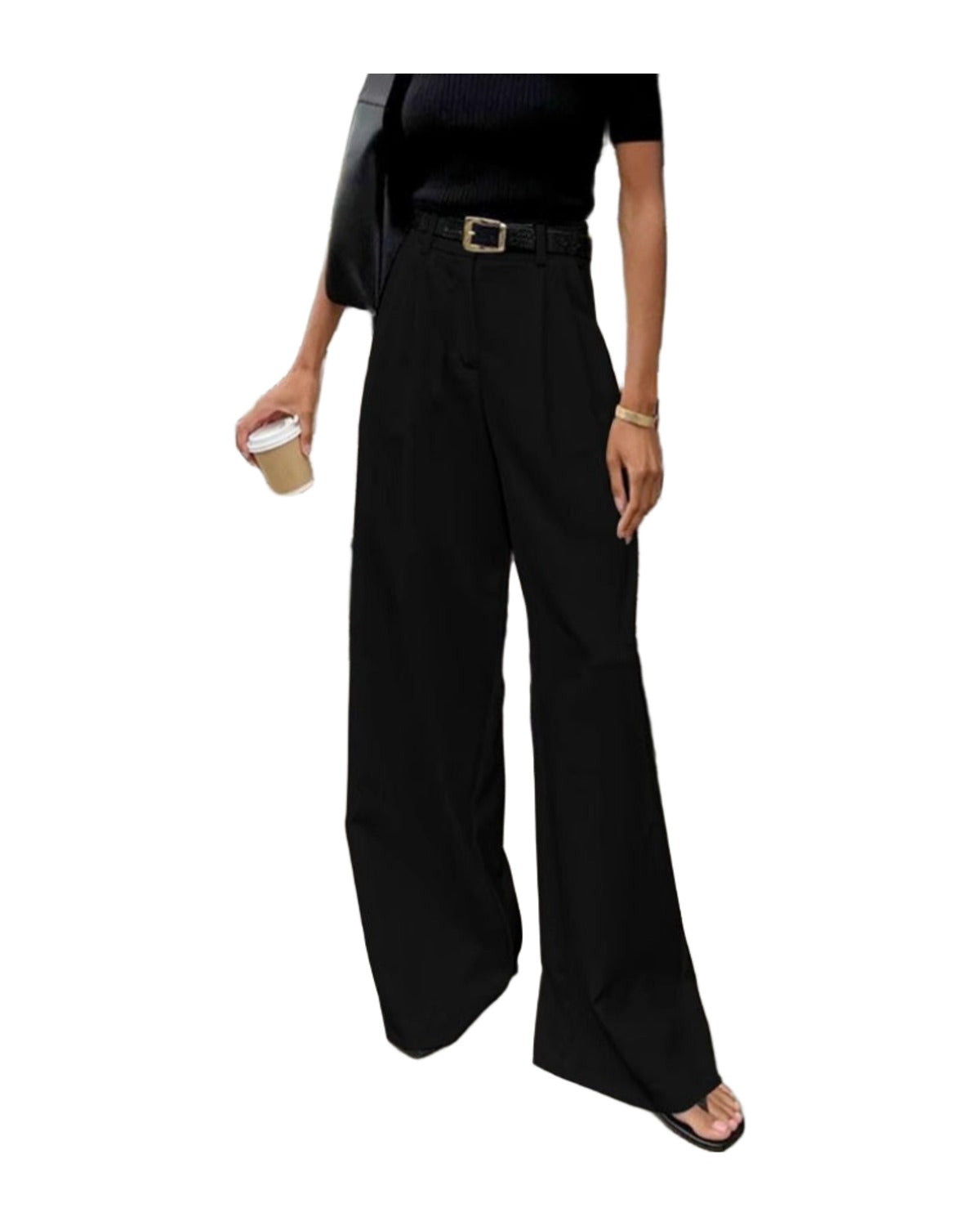 White High-waist Trousers Loose Casual Pants photo 25