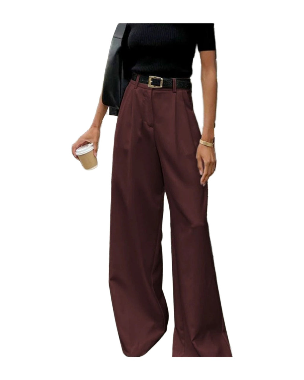White High-waist Trousers Loose Casual Pants photo 3