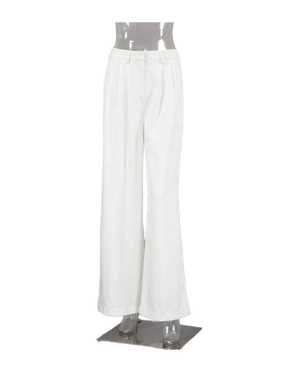White High-waist Trousers Loose Casual Pants photo 7