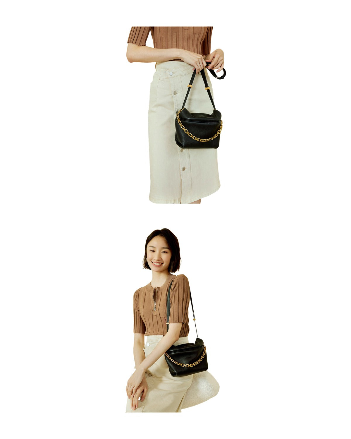 Leather Folds Clouds Bag Chain Shoulder Cowhide Crossbody photo 16
