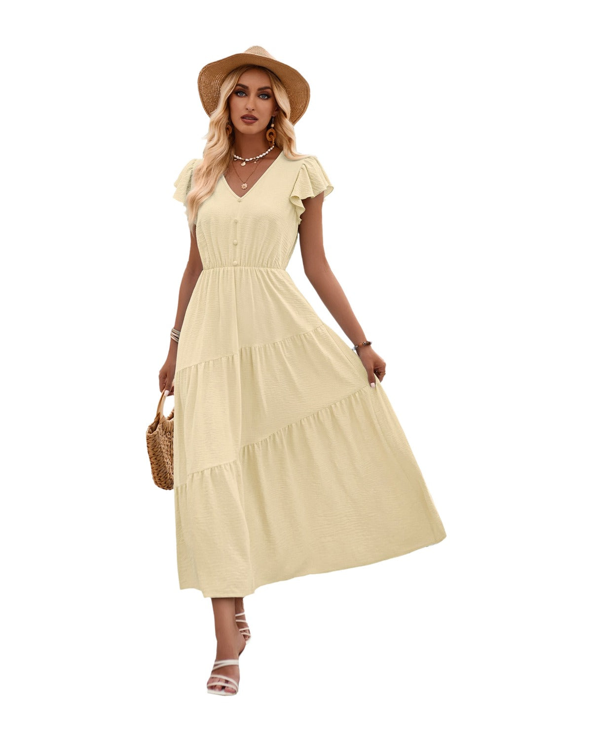 V-neck Ruffle Layered Dress photo 20