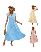 V-neck Ruffle Layered Dress photo 26