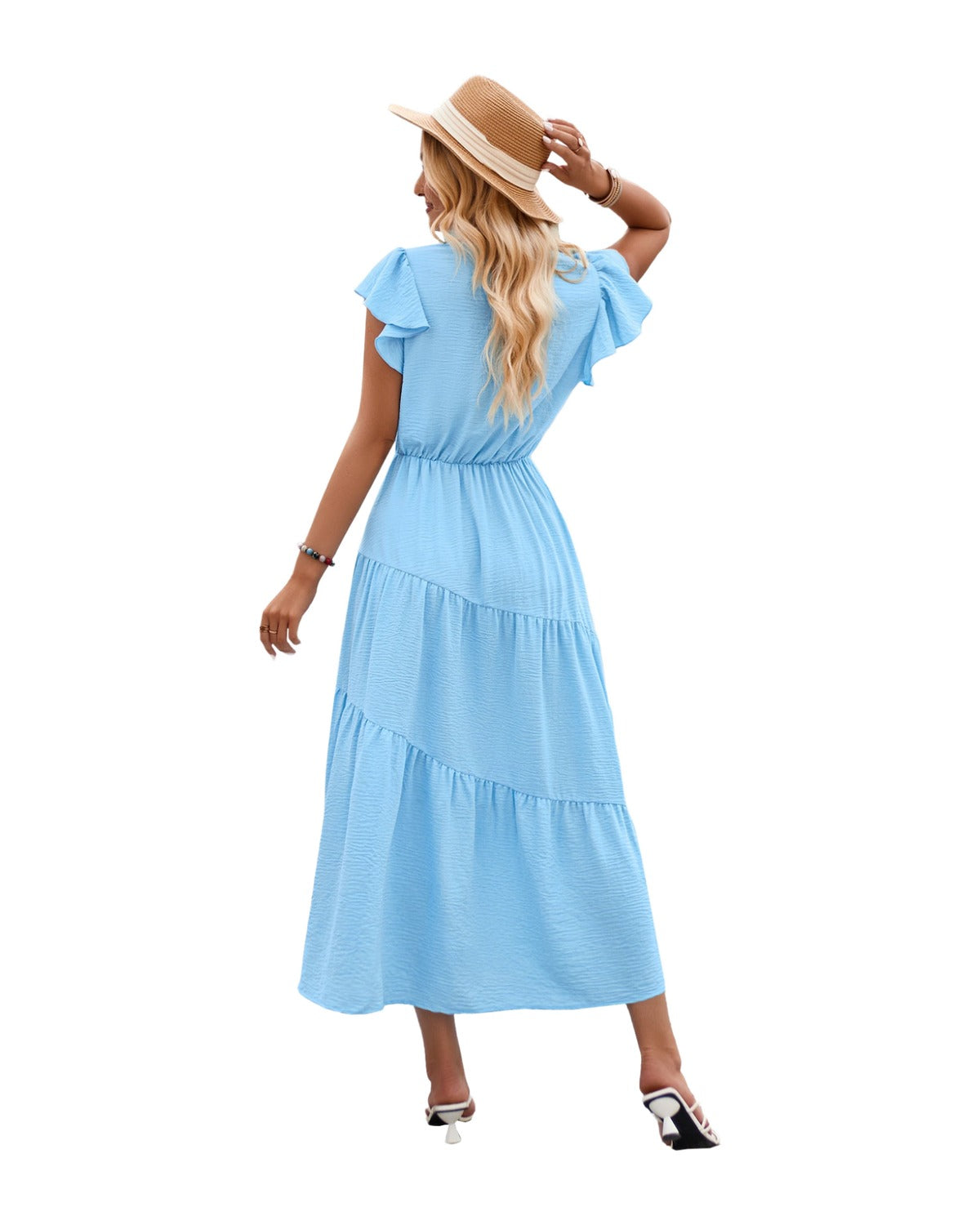 V-neck Ruffle Layered Dress photo 30