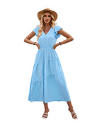 V-neck Ruffle Layered Dress photo 8