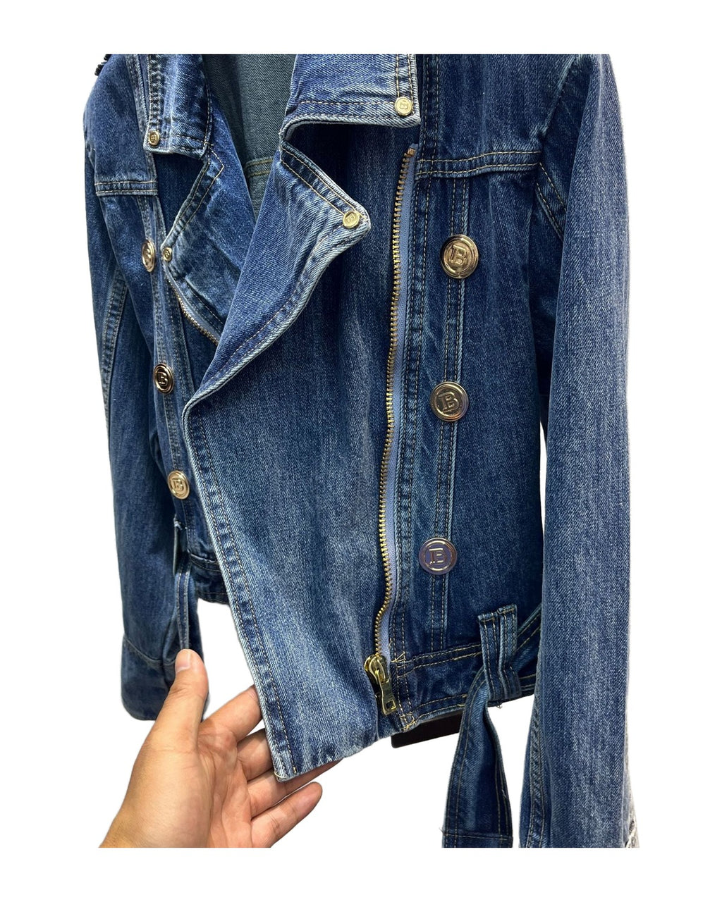 Button Denim Loose Top photo 15