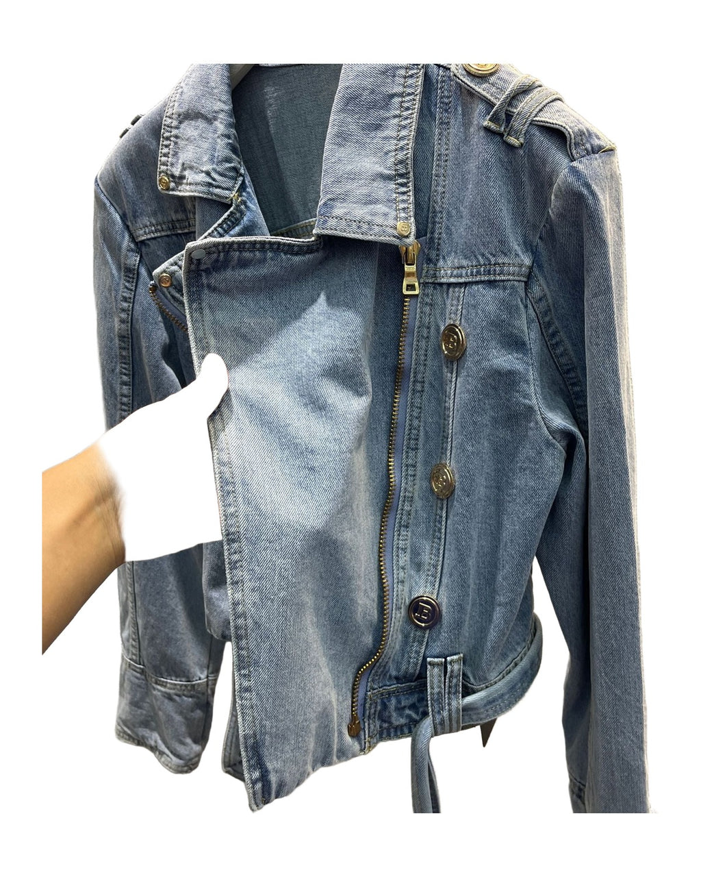 Button Denim Loose Top photo 9