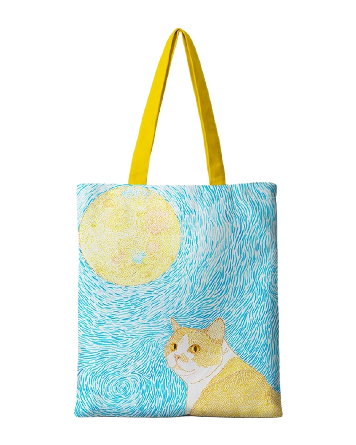 Cat Illustration Shoulder Bag Large Capacity Canvas photo 11
