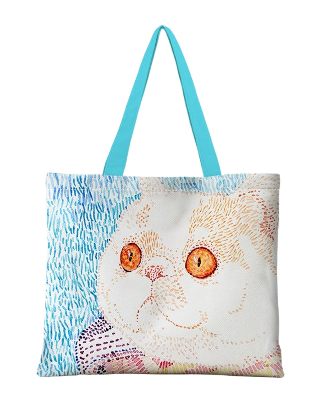 Cat Illustration Shoulder Bag Large Capacity Canvas photo 12