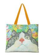 Cat Illustration Shoulder Bag Large Capacity Canvas photo 13