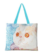 Cat Illustration Shoulder Bag Large Capacity Canvas photo 3