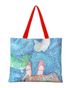 Cat Illustration Shoulder Bag Large Capacity Canvas photo 9